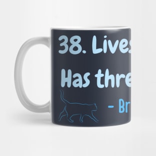 38. Lives alone. Has three cats. Funny Mug